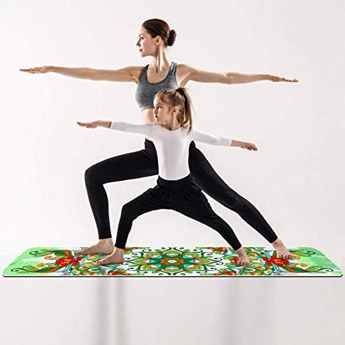 Siebzeh zelena Trippy Mandala cvjetna Premium debela prostirka za jogu Eco Friendly Rubber Health & amp; fitnes neklizajuća prostirka