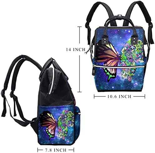 Guerotkr putnički ruksak, torba za pelene, ruksačke vrećice pelena, Galaxy Cvijet leptir