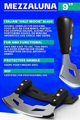 Dalstrong Mezzaluna nož - 8,5 inča - serija Gladijator - Rocking, Mjeranje i sjeckanje nož - crna ABS ručka - W / omotač