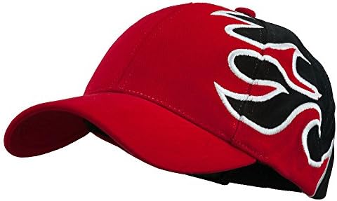 Vintage plamen dizajn pamučna kapa - crvena crna
