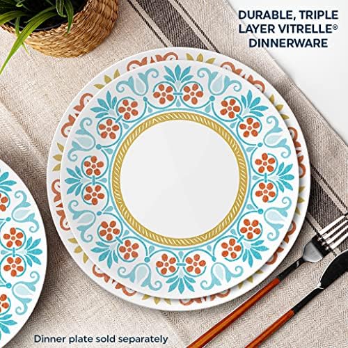 Corelle Terracotta snovi set za večeru za 6, 18 komada i terakota snova ploča salata set za 6 | 8,5 inčna kuhinjska ploča