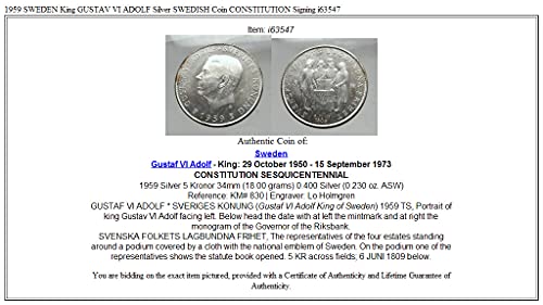 1959 SE 1959 Švedska King Gustav VI Adolf AR Švedski novčić Denomination_in_Description Good Necertifikovan