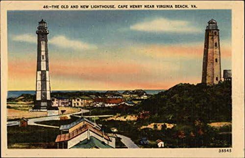 Stari i novi svjetionik Cape Henry, Virginia VA Originalna antička razglednica