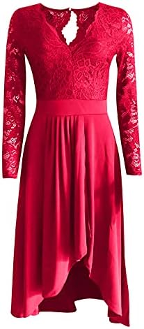 IcoDod Vestidos Womens maturalne haljine 2022 cvjetna čipkasta zabava visoka haljina visoki struk A-line vješalice večernje haljine