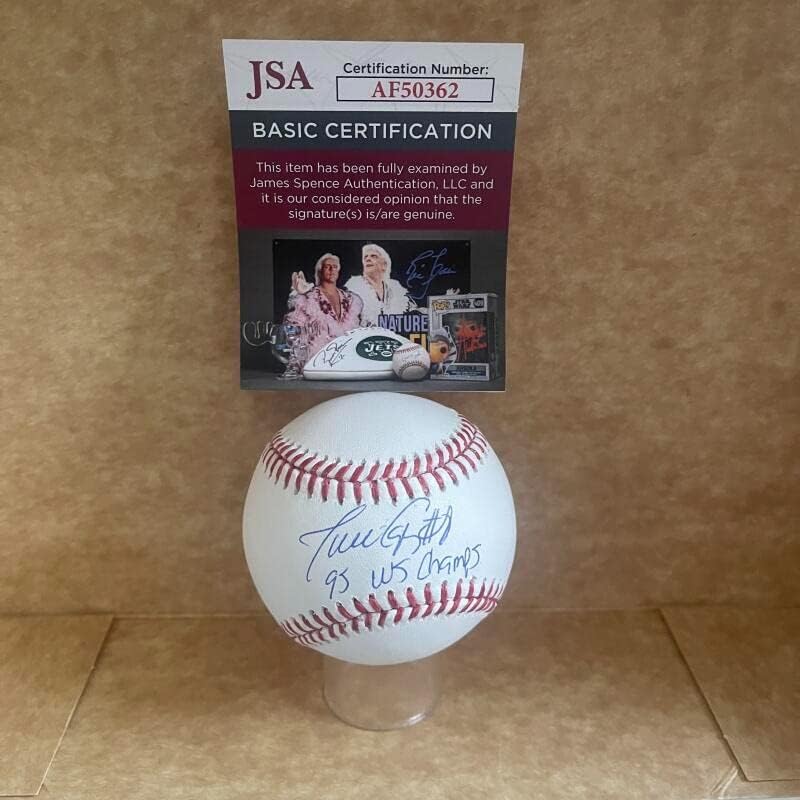 Javy Lopez 8 95 WS Champs potpisan autogramirani M.L. Baseball JSA AF50362
