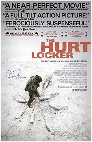 Jeremy Renner autografiranog originalnog 27 × 40 The Hur Locker dvostrani poster
