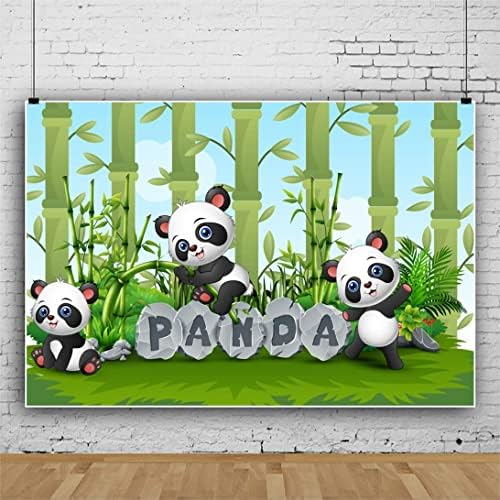 OERJU 6x4ft Cartoon Panda pozadina za djecu Sretan rođendan fotografija pozadina zeleni svježi bambusov travnjak slatki životinjski
