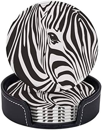 OTRAHCSD kožni podmetači od 6, Zebra Stripes Priaderi, toplotni otporni na toplinu set za piće kafe čaj