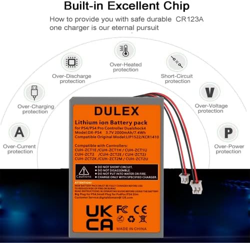 DULEX 3.7 V 2000mAh LIP1522 zamjenska baterija sa velikim i malim utikačem za Playstation 4 PS4 Dualshock 4 bežični kontroler , DX-PS4