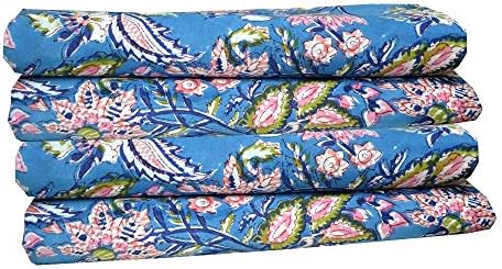 Indijski cvjetni blok Print pamučna tkanina šivaći zanat Sanagneri Print Dressmaking Material Fabric by Yard