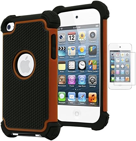 Bastex Hybrid Armor Case za Apple iPod Touch 4, 4th generacija-narandžasta+crna **uključuje zaštitnik ekrana**
