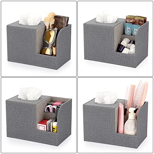 Poklopac kutije SumnaCon Square Lan - Dekorativni držač kutije za tkivo kocke sa bočnim organizatorom, moderno tkivo za dnevnu sobu