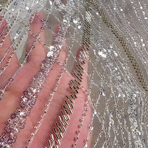 Labellezalady popularna srebrna jednostavna čipkasta tkanina za perle s nepravilnim krivinama 51 širina laka za krojenje za vjenčanicu
