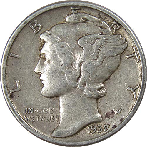 1938 Merkur Dime AG O dobrom 90% srebrnog 10C Kolekcionarski američki novčić