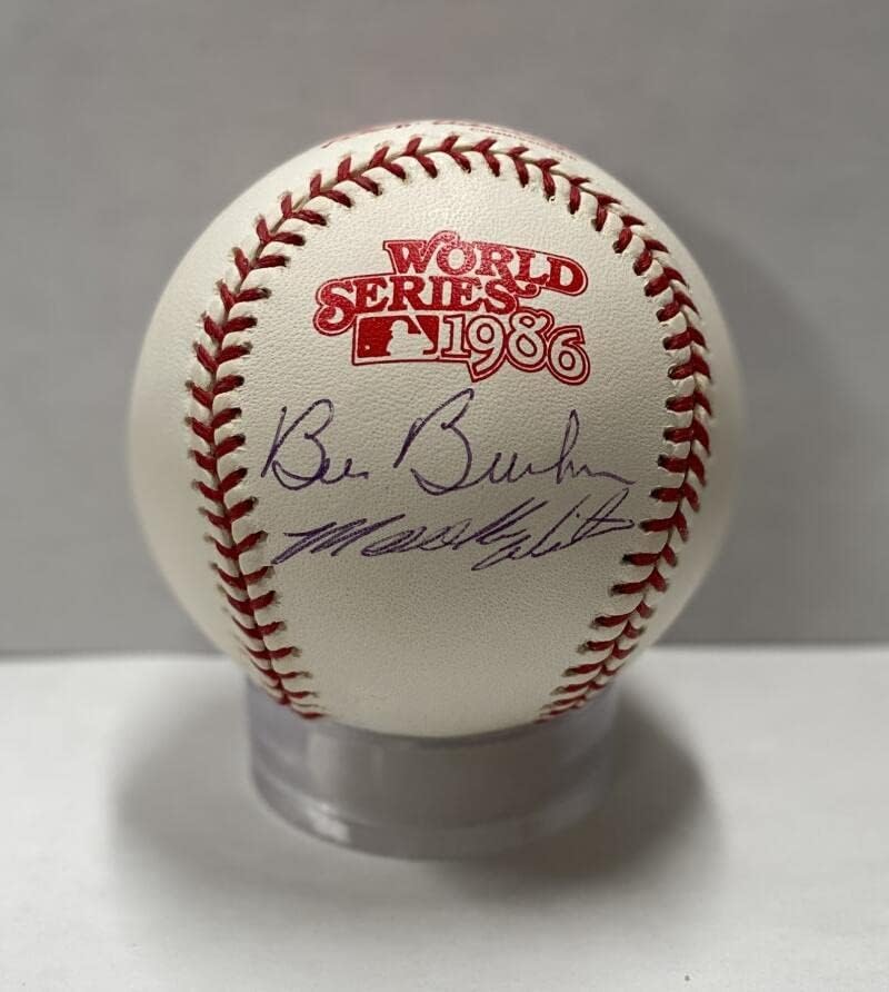 Bill Buckner & Mookie Wilson potpisao je i upisano bejzbol svjetske serije 1986. godine. Steiner - autogramirani bejzbol