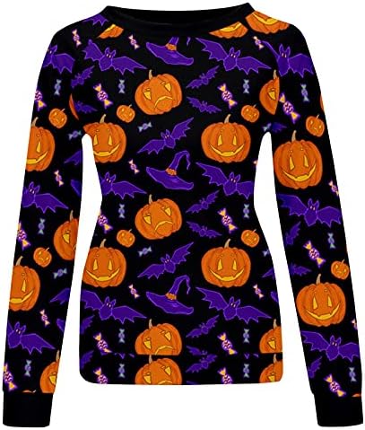 Ženski pulover dugih rukava Halloween Graphic Ispiši dukseve Ležerne prilike smiješne duksere labave pulover