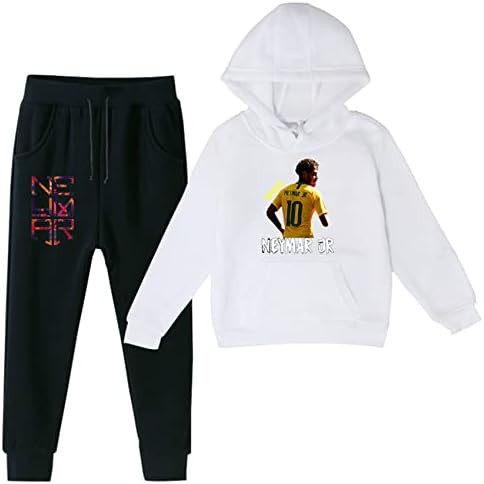 Benlp Wokenday Unisex Kids 2pc Fleece Sweatsuits Outfits-Neymar JR Graphic Hoodie + Duksevi za djevojčice, momci