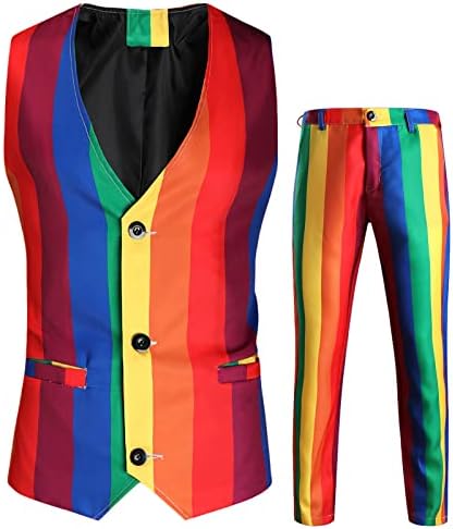 XXBR 2 komada strukova odijela za muške, vitki fit grafički ispisuje jednokrevetne pantalone za hlače u uredu formalnog odijela