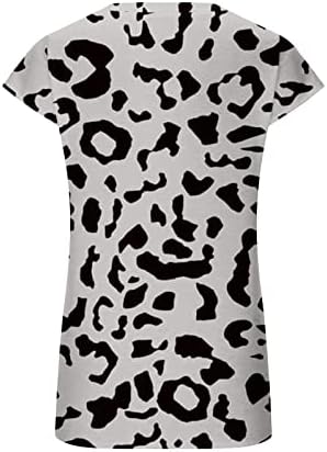 Bluza kratkih rukava Tee za žene 2023 Crewneck Pamuk Star Leopard Print cvjetni grafički labavi fit lounge top eb