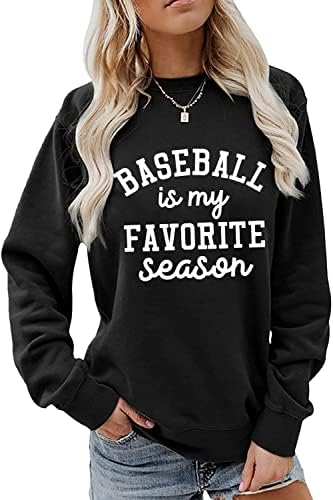 Jverf bejzbol je moja omiljena sezona dukserica za bejzbol mama majica dugih rukava Crewneck pulover vrhove džemper za igre